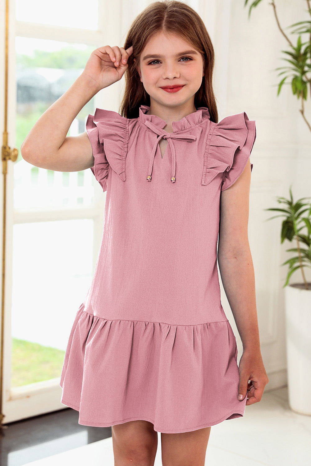 Kid's Summer Flutter Sleeve Dress