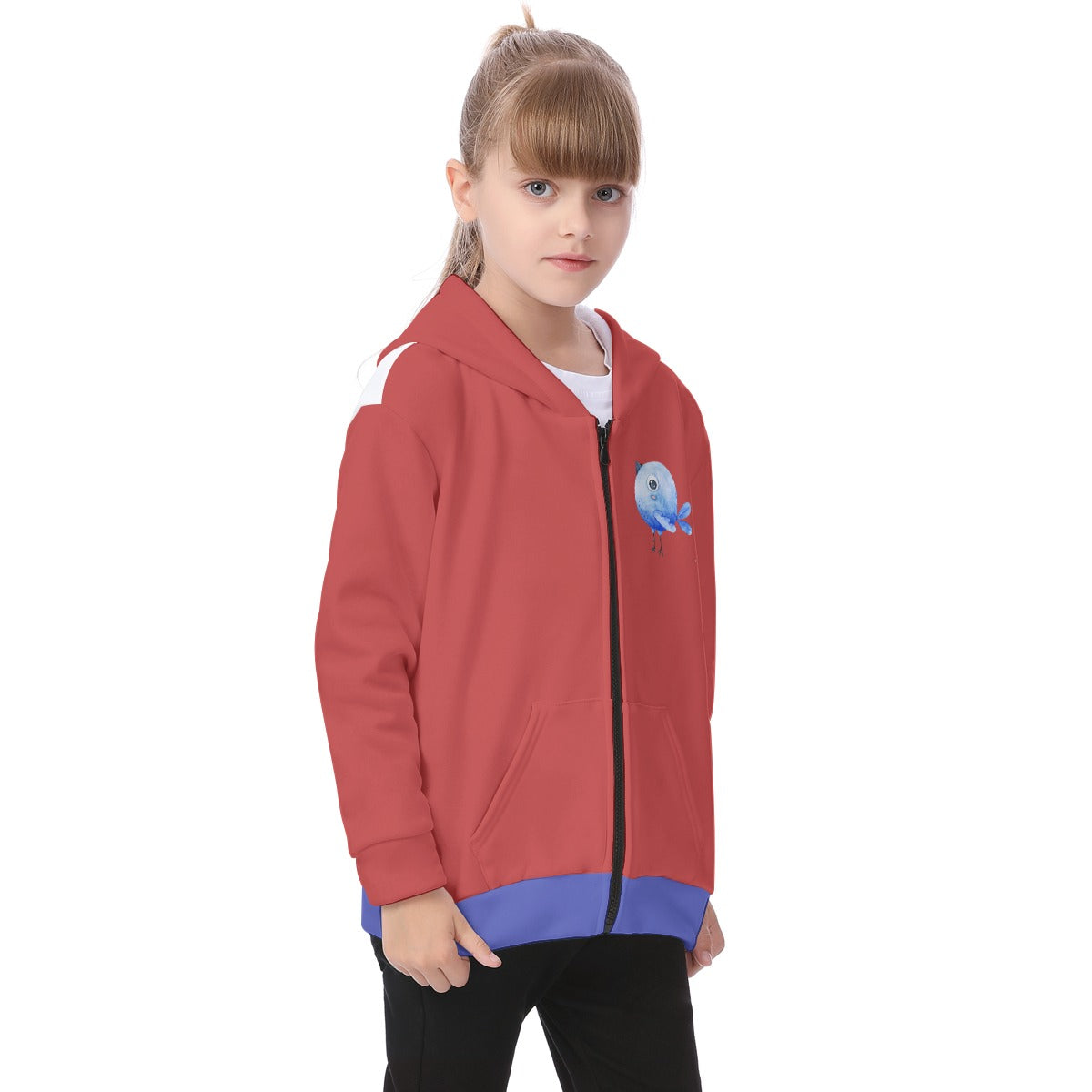 Kid's Wacky Birds Fleece Zip-Up Hoodie