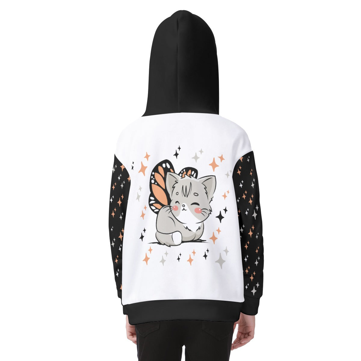Kid's Butterfly Kitty Fleece Zip-Up Hoodie