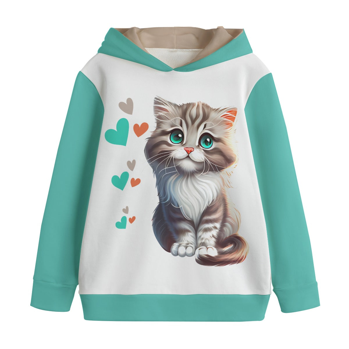 Kid's Love Kitten Pullover Hoodie