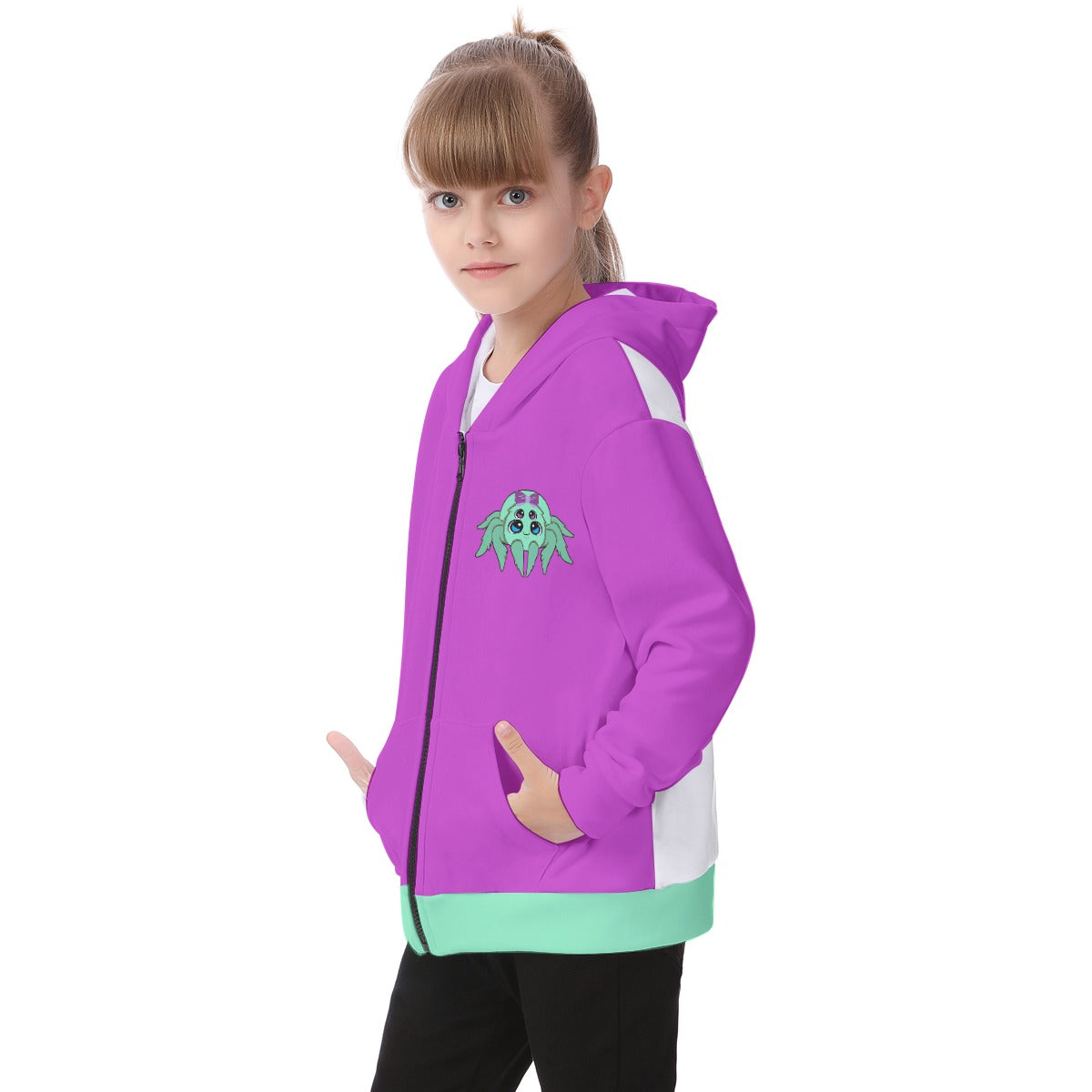 Kid's Bow-dacious Spiders Fleece Zip-Up Hoodie