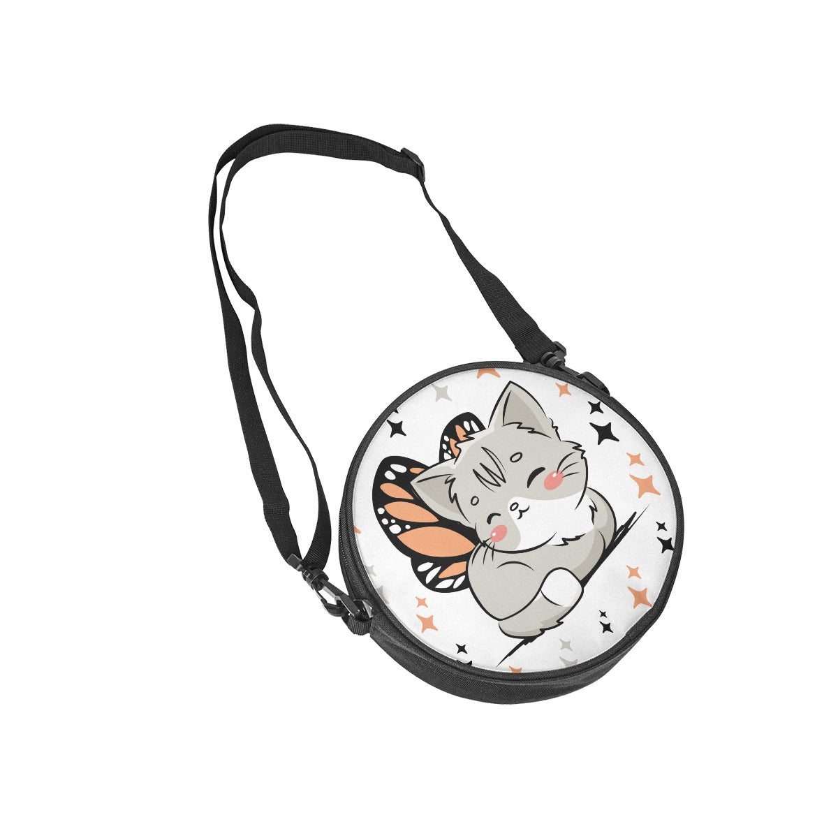 Butterfly Kitty Round Shoulder Bag