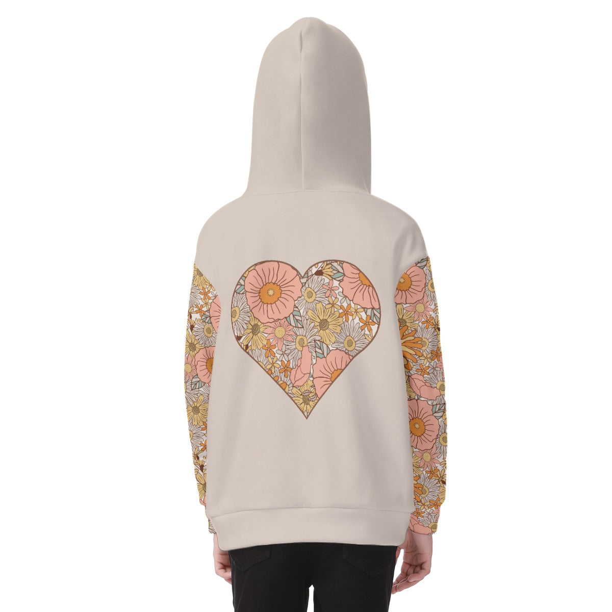 Kid's Sassy Flowers Fleece Zip-Up Hoodie