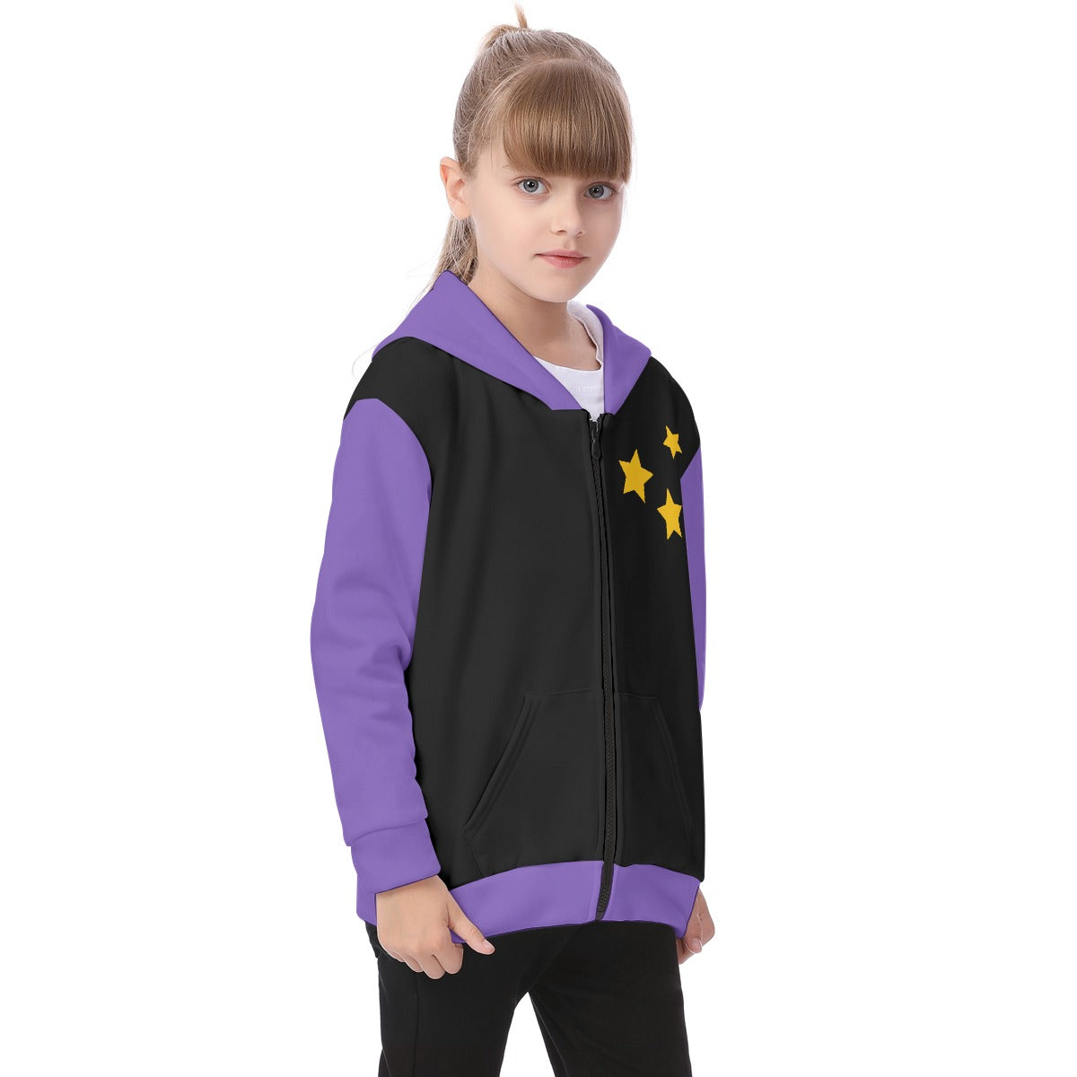 Kid's Purple Party Fleece Zip-Up Hoodie