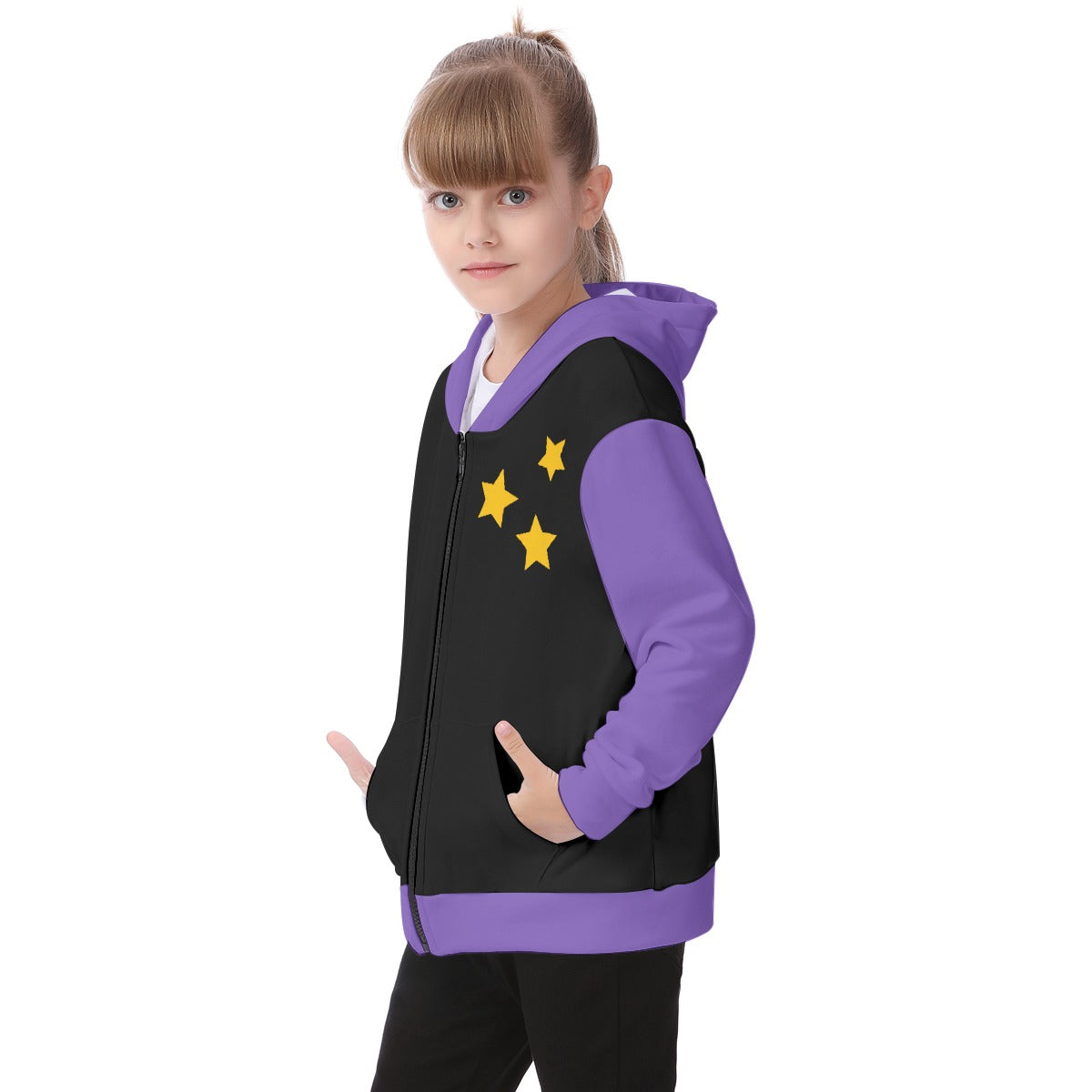 Kid's Purple Party Fleece Zip-Up Hoodie