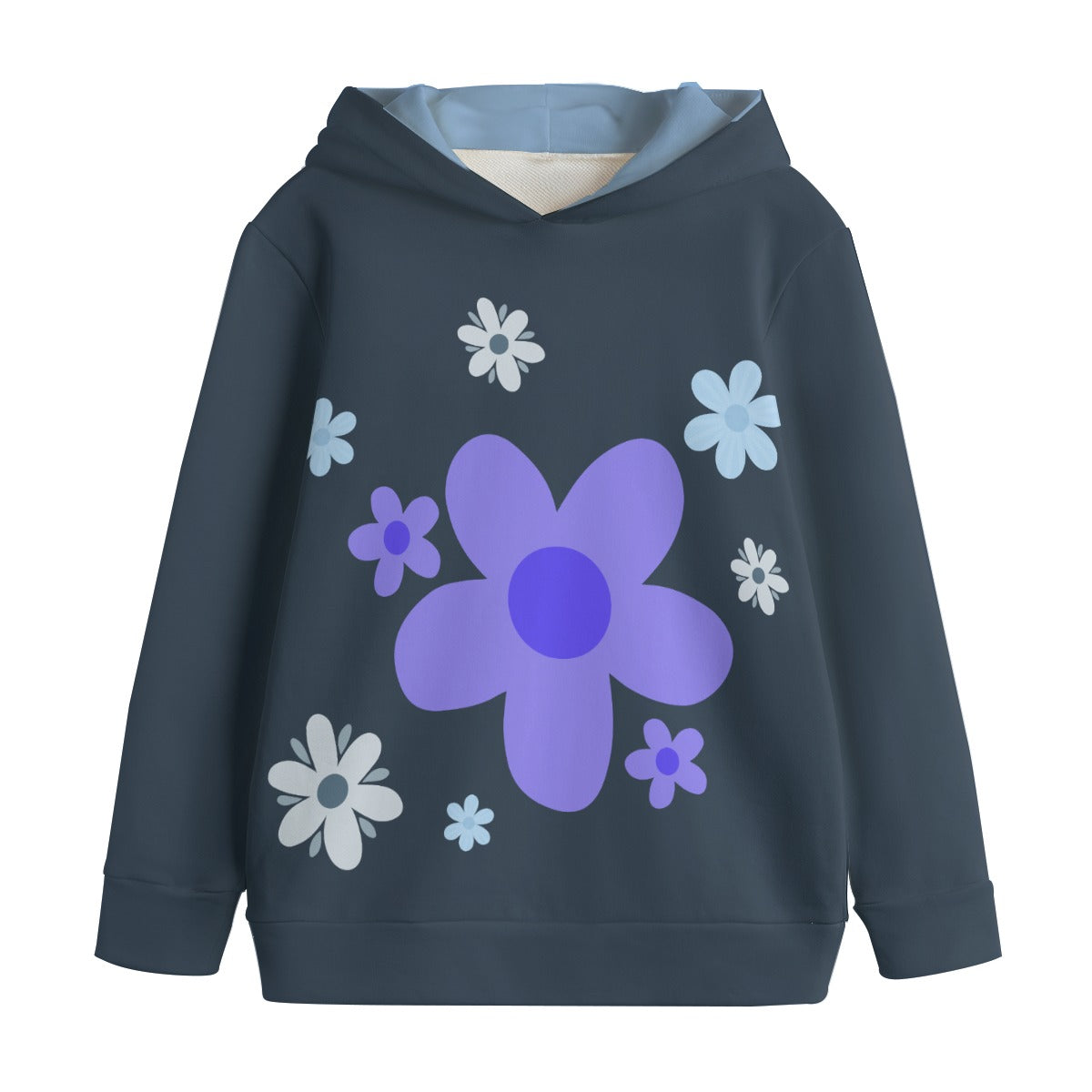 Kid's Blue Flower Pullover Hoodie