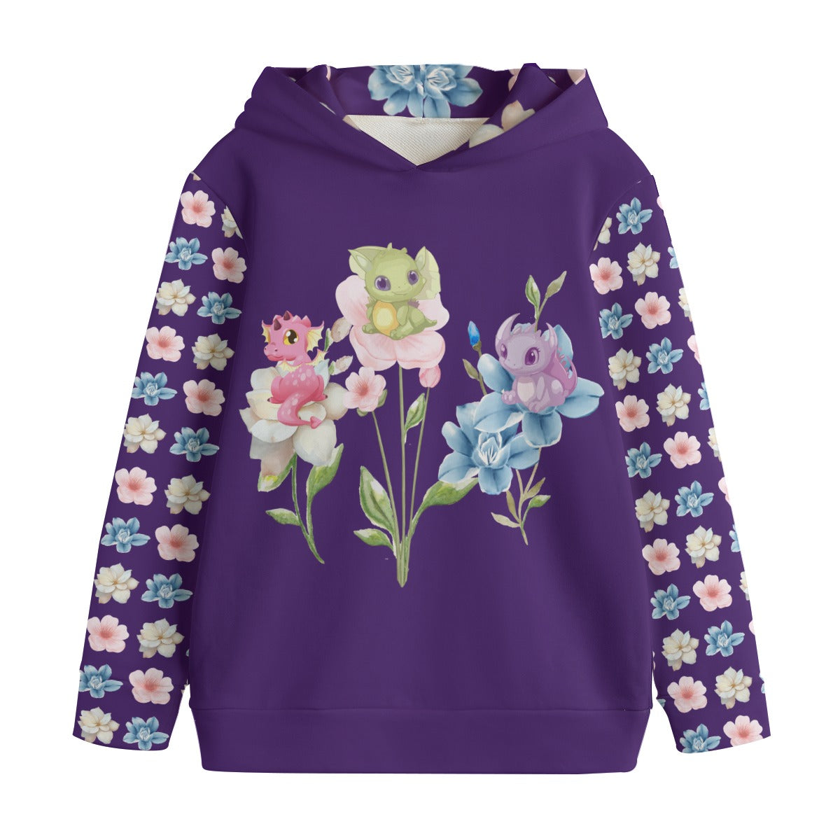 Kid's Flower Dragons Pullover Hoodie
