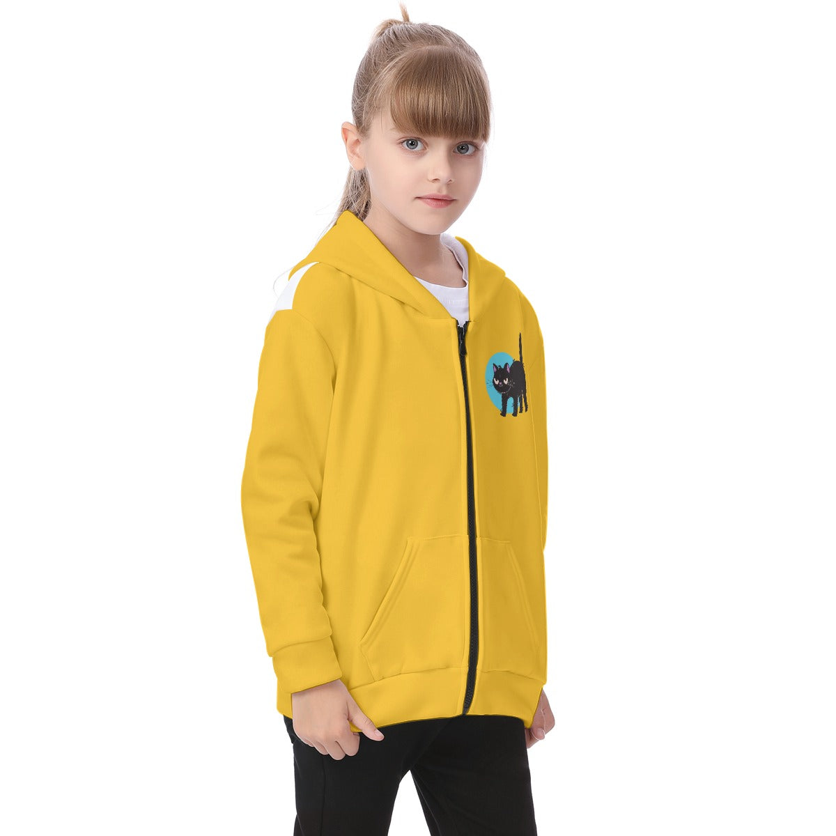 Kid's Silly Cat Fleece Zip-Up Hoodie
