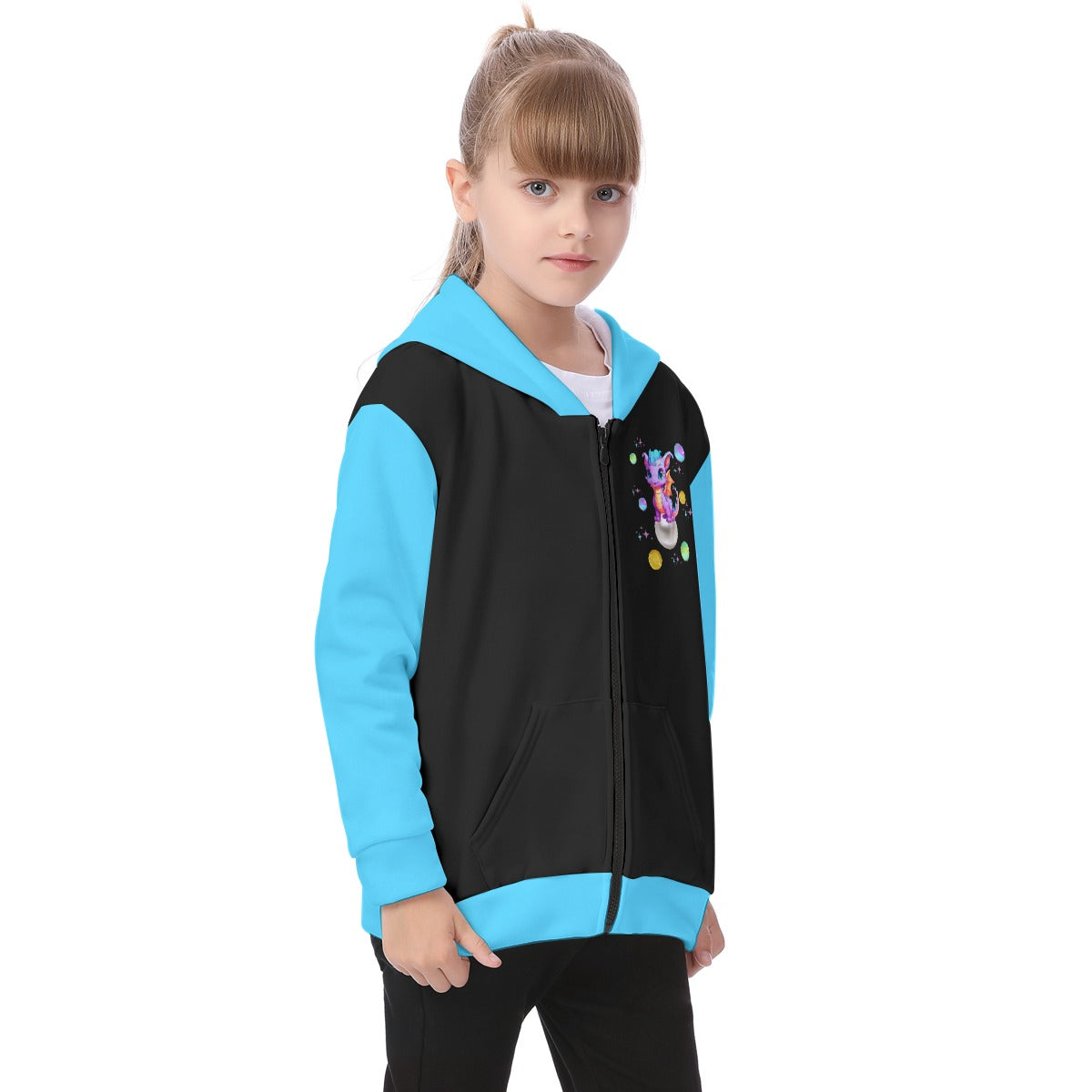 Kid's Space Dragons Fleece Zip-Up Hoodie