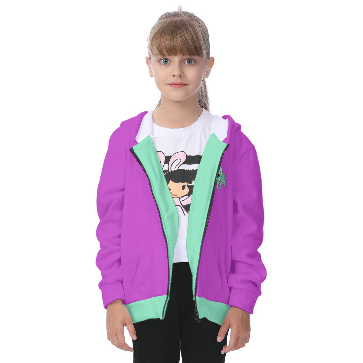 Kid's Bow-dacious Spiders Fleece Zip-Up Hoodie