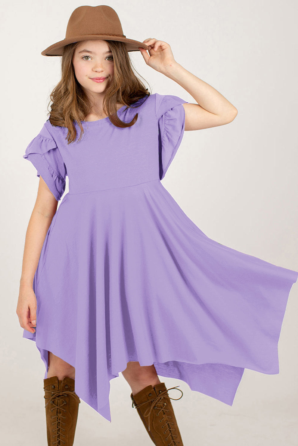 Kid's Summer Petal Sleeve Dress