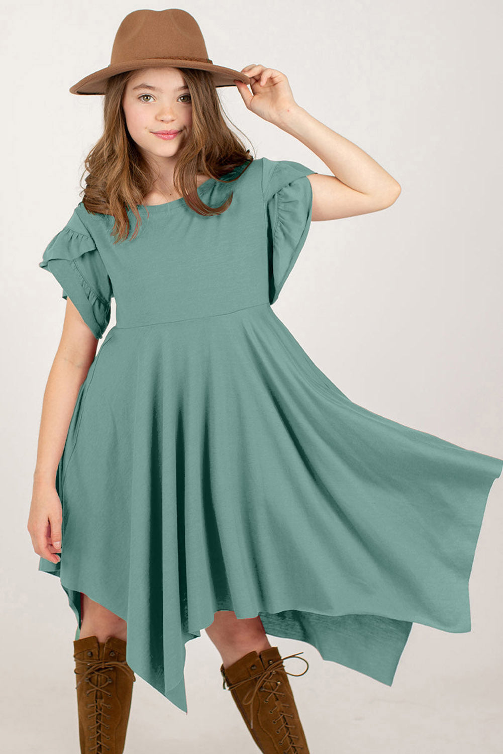 Kid's Summer Petal Sleeve Dress