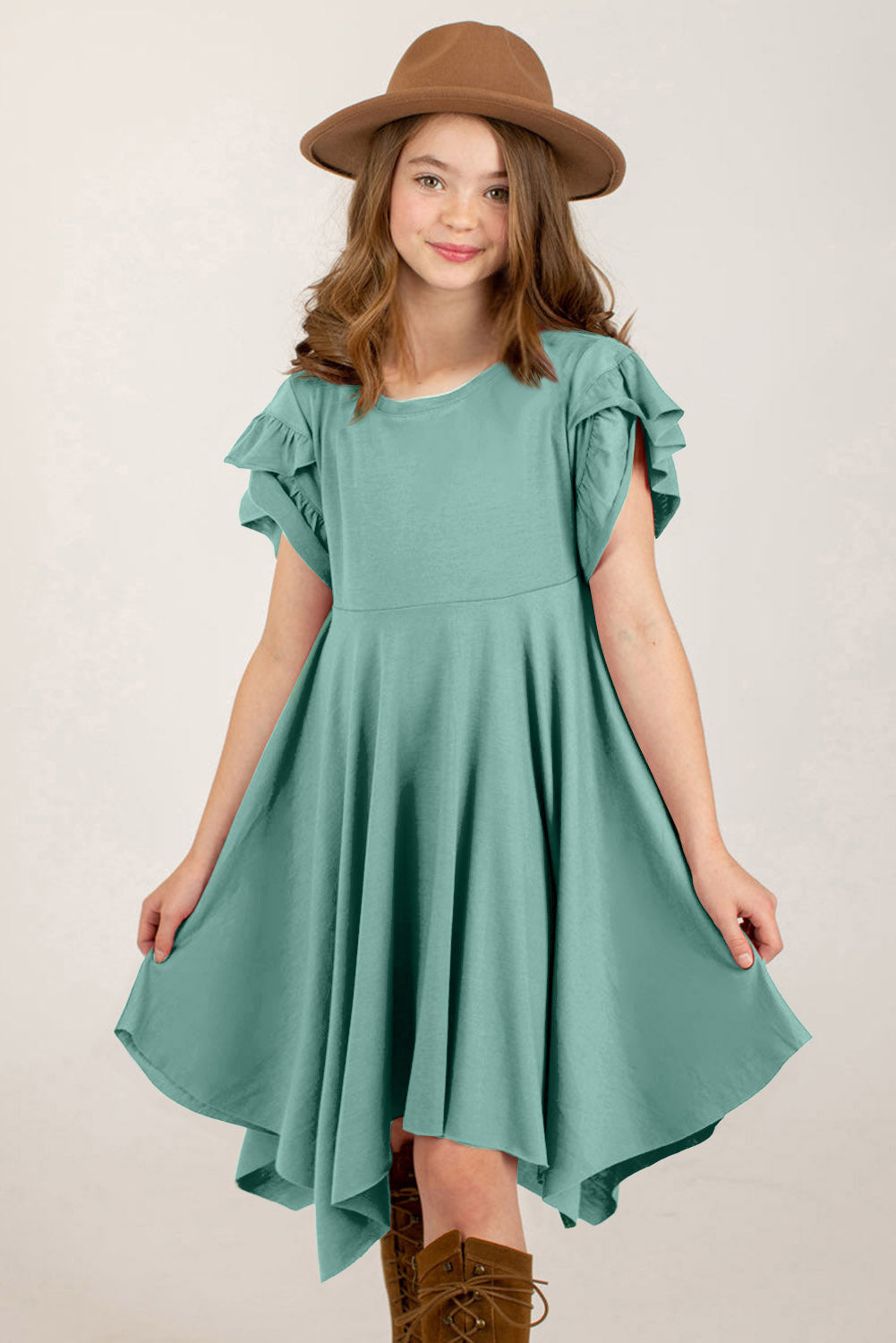 Kid's Summer Petal Sleeve Dress