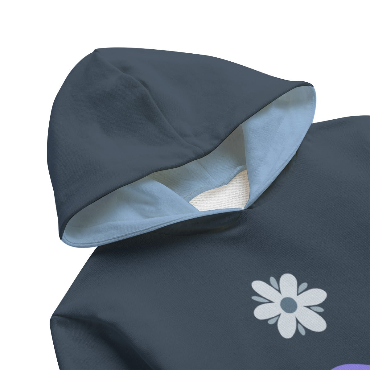 Kid's Blue Flower Pullover Hoodie