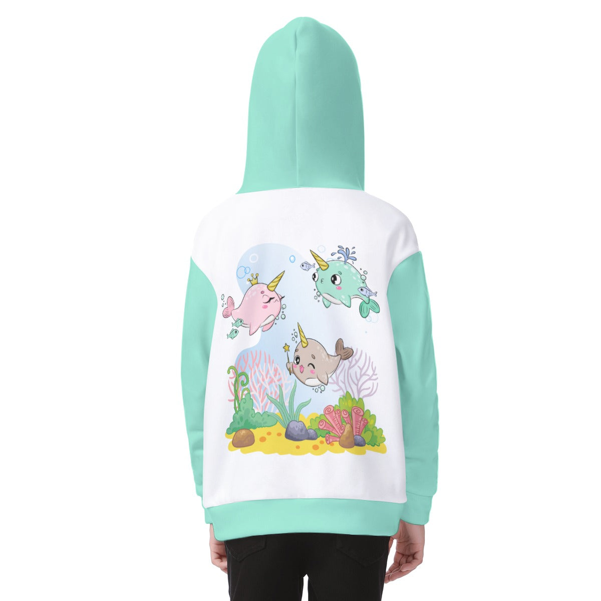 Kid's Nifty Narwhal Fleece Zip-Up Hoodie
