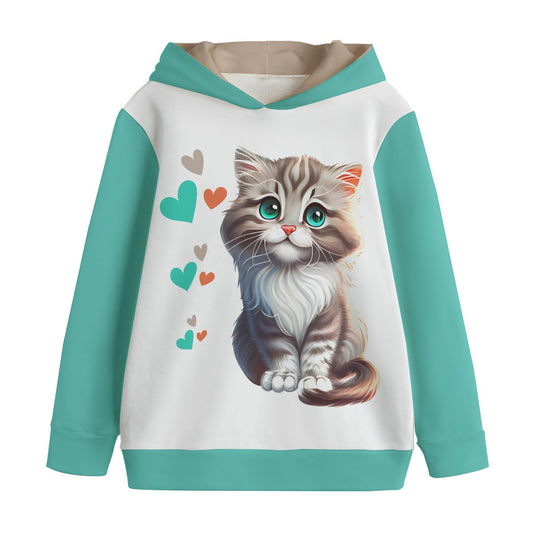 Kid's Love Kitten Pullover Hoodie