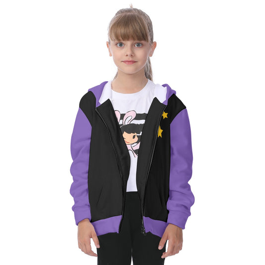 Kid's Purple Party Fleece Zip-Up Hoodie