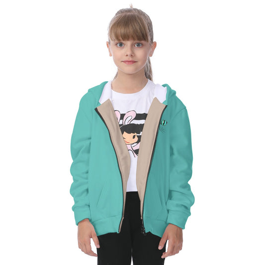 Kid's Love Kitten Fleece Zip-Up Hoodie