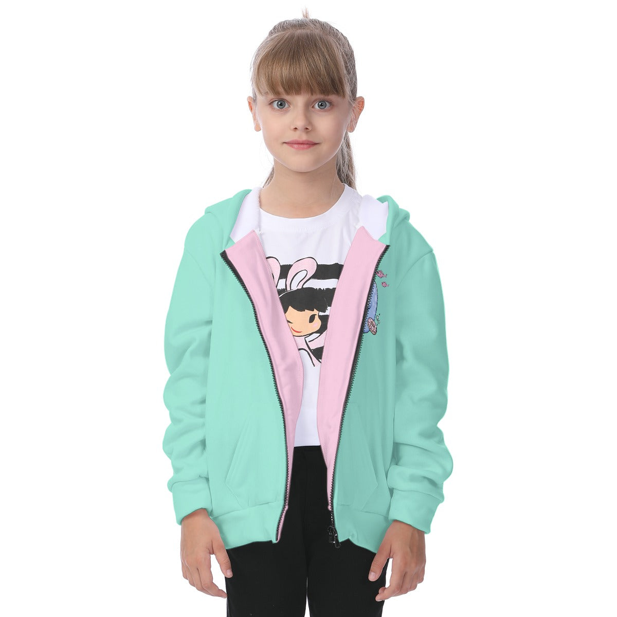 Kid's Nifty Narwhal Fleece Zip-Up Hoodie